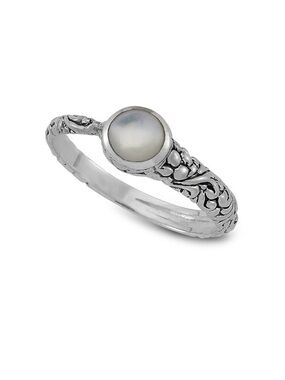 (2 Sz’s) NWT Samuel B. Silver Pearl Ring w/Dust Bag Pouch & Cloth